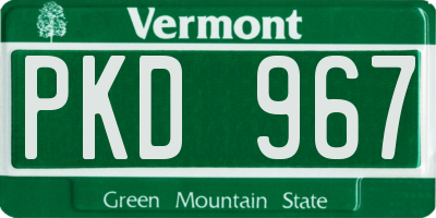 VT license plate PKD967