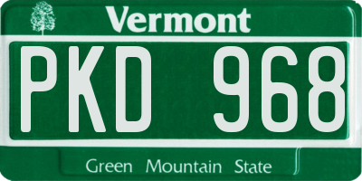 VT license plate PKD968