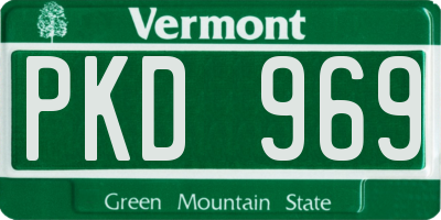 VT license plate PKD969