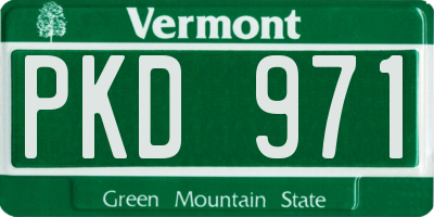 VT license plate PKD971