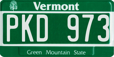 VT license plate PKD973