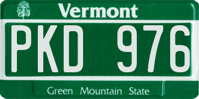 VT license plate PKD976