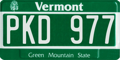 VT license plate PKD977
