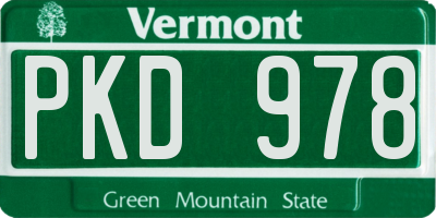 VT license plate PKD978