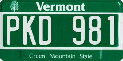 VT license plate PKD981