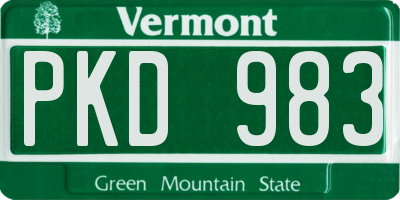VT license plate PKD983