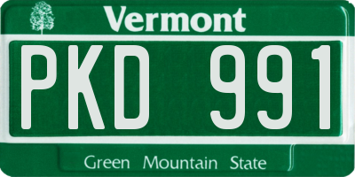 VT license plate PKD991