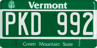 VT license plate PKD992