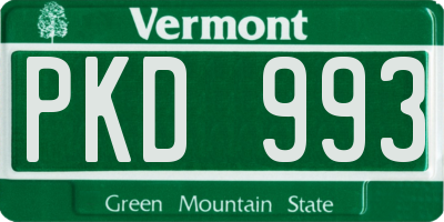 VT license plate PKD993