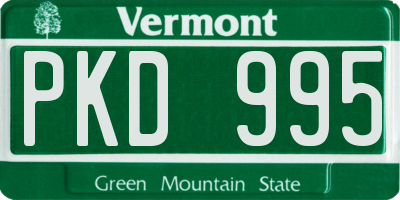 VT license plate PKD995