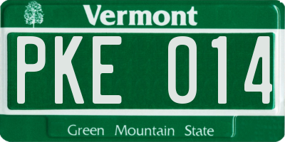VT license plate PKE014