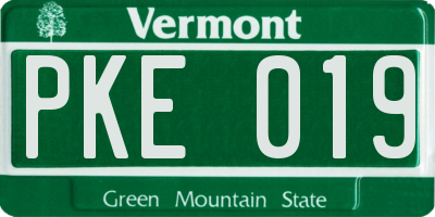 VT license plate PKE019
