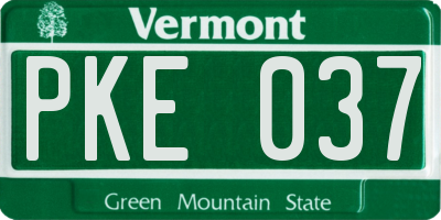 VT license plate PKE037