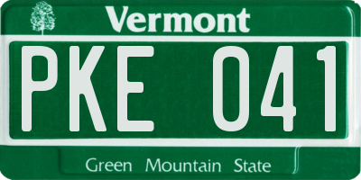 VT license plate PKE041