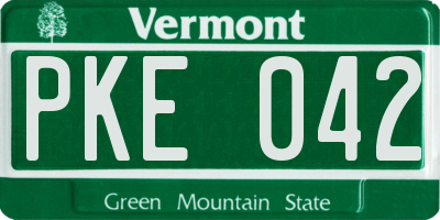VT license plate PKE042