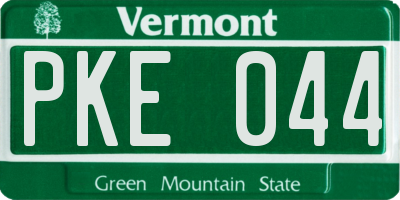VT license plate PKE044