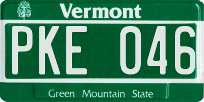 VT license plate PKE046