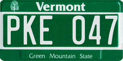 VT license plate PKE047