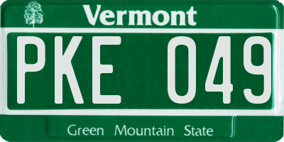VT license plate PKE049