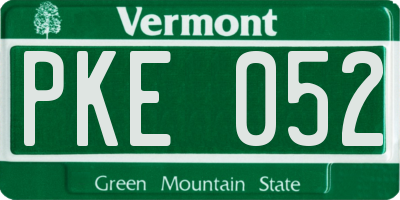 VT license plate PKE052