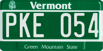 VT license plate PKE054