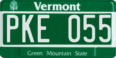 VT license plate PKE055