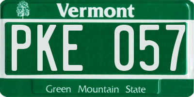 VT license plate PKE057
