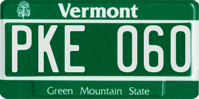 VT license plate PKE060