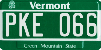 VT license plate PKE066