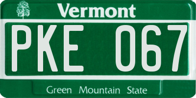 VT license plate PKE067