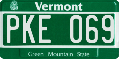 VT license plate PKE069