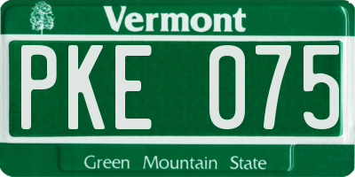 VT license plate PKE075