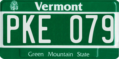 VT license plate PKE079