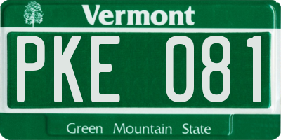 VT license plate PKE081