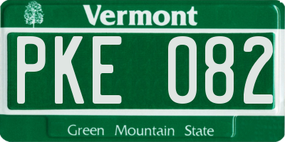 VT license plate PKE082