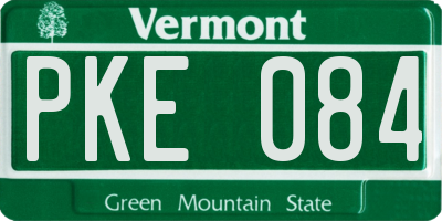 VT license plate PKE084