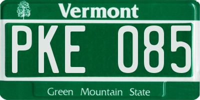 VT license plate PKE085