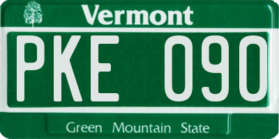 VT license plate PKE090