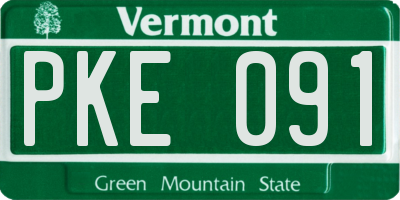 VT license plate PKE091