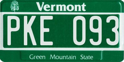 VT license plate PKE093
