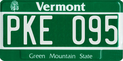 VT license plate PKE095