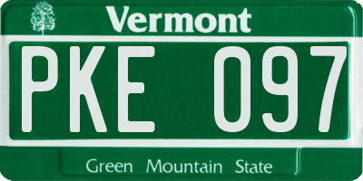 VT license plate PKE097