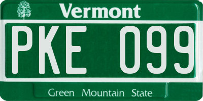 VT license plate PKE099