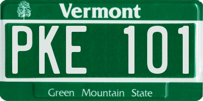 VT license plate PKE101