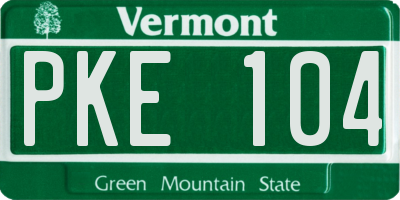 VT license plate PKE104