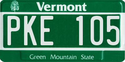 VT license plate PKE105