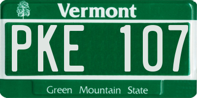 VT license plate PKE107