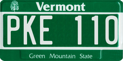 VT license plate PKE110