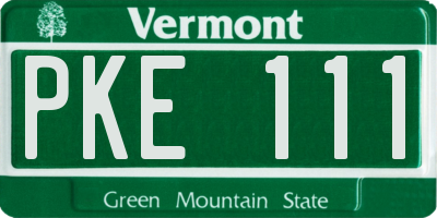 VT license plate PKE111