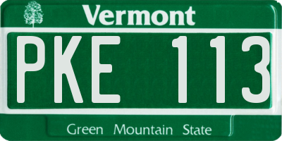 VT license plate PKE113